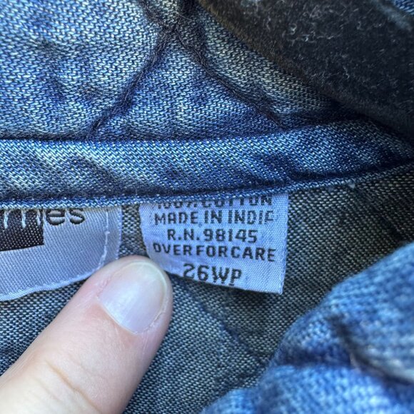 Maggie Barnes Petites Vintage Womens Floral Embroidery Quilted Denim Jacket 26WP - Picture 12 of 12